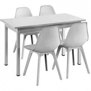 Table à Manger et Chaises Blanches 120 x 60