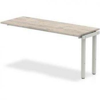 Evolve Plus 1600mm Single Row Ext Kit Grey Oak Top Silver Frame