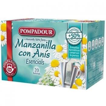 Pompadour Infusión de Manzanilla con Anís, 20 bolsas (5 paquetes)