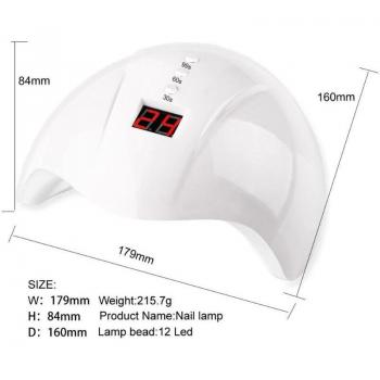 Secador de Esmalte 12LED UV con Control Automático