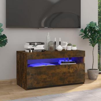 VIDAXL Mobile porta tv con Luci led Rovere Fumo 75x35x40 cm 47385