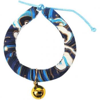 Collier pour chaton en coton avec cloche, style japonais, taille ajustable