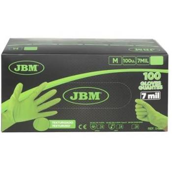 Gants Vert JBM 7 Mil Nitrile, Texture Diamant, Pack de 100