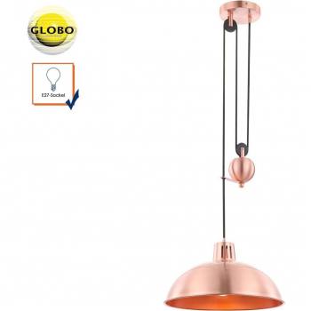 Lampada a sospensione color rame Globo SACRAMENTO 15074