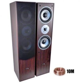 Enceintes Hifi/Home-Cinéma 2x500W L766-WA + 10 Mètres de câbles transparent