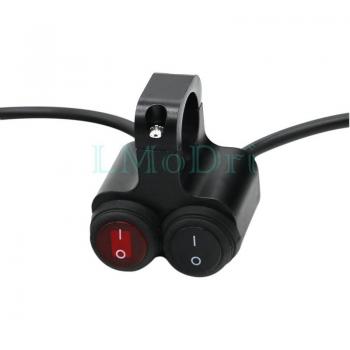 LMoDri Dual‑Button Handlebar Switch – 22 mm 7/8” Motorbike Refit (ON/OFF)