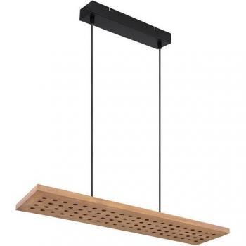 Lampe de salle à manger en bois et métal marron