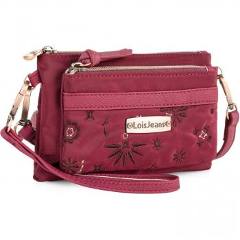 Monedero de Eco Piel y Nylon para Mujer con Asa y Bandolera