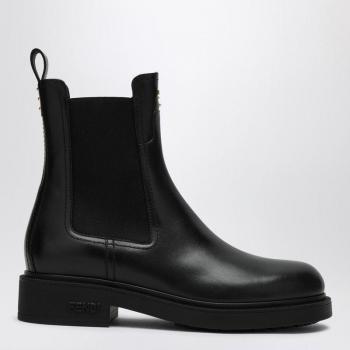 Fendi Black Leather Biker Chelsea Boots for Women