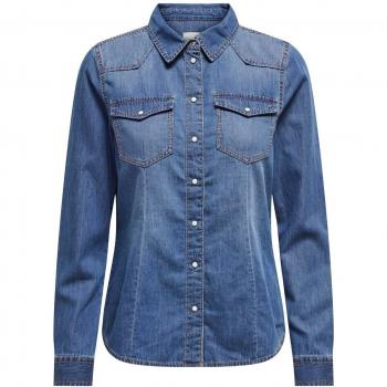 Camicia di jeans da donna Only Lalexa Ana, maniche lunghe, medium blue denim