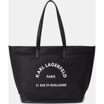 Bolso Tote de Nylon Negra Karl Lagerfeld con Logo Frontal