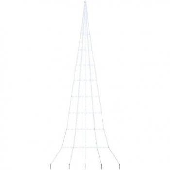 Arbre de Noël LED 276 LEDs Blanc Froid 500 cm Métal Vidaxl avec piquets au sol