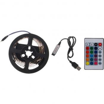 5V USB 30 LED/m 5050 RGB Non Waterproof LED Strip Light with 24 Key Remote