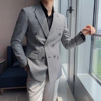 Veste de mariage pied-de-poule pour hommes