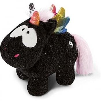 NICI Peluche tierno 32 cm – Unicornio negro y colorido