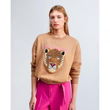 Lola Casademunt Sudadera de Cuello Redondo Tigre