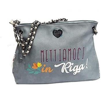 Minipà Borsa a Spalla Pandorine “Mettiamoci in Riga” – Grigio Floreale