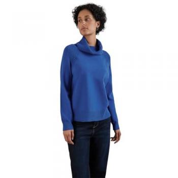 Pull col montant bleu Street One