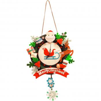 Horloge Noëlique en Feutre Wapiti Couronne Artisanale
