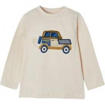 Mayoral Langarmshirt für kleine Autofans beige