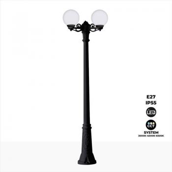 GIGI BISO DOPPIO LED GLOBE’ 2X E27 LAMPIONE ESTERNO – FUMAGALLI