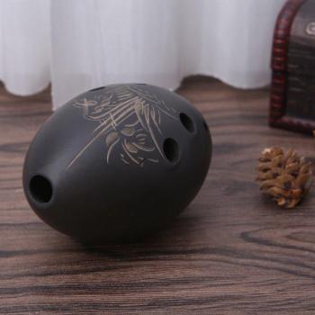 Instrumento Musical Ocarina Xun de Arcilla Negra, 8 Agujeros