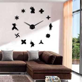 Horloge murale miroir Ninja Shinobi