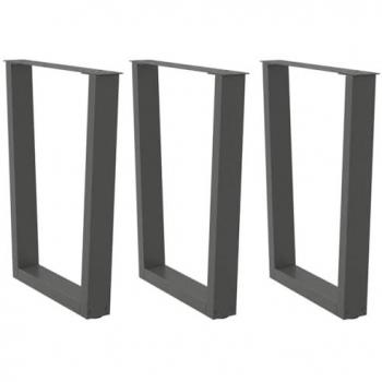 Mesa de Jantar VidaXL 3 Peças Aço Antracite 70cm Formato V