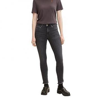 Jeans de Corte Ajustado de Mujer Tom Tailor Jona en Denim Gris Medio Usado Talla 28