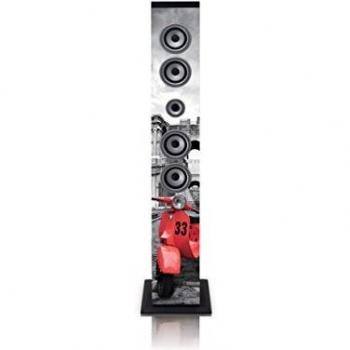 Lenco IBT-6 Roma (Netzbetrieb), Bluetooth Lautsprecher, Grau, Rot, Schwarz