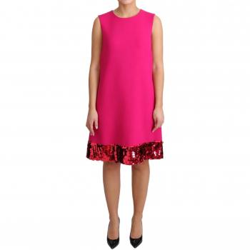 Dolce & Gabbana Abito Fucsia Senza Maniche A Trapezio Con Paillettes