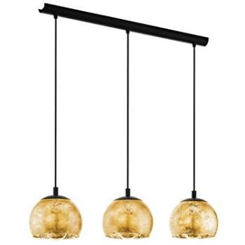 Luxurious Black‑Gold Loop Pendant Ceiling Light – Triple 40 W E27 Bulb Set