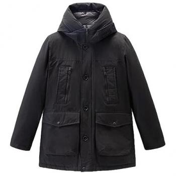 Woolrich Black Padded Hooded Coat