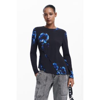 Desigual Blusa Nero Asimmetrico XL in Viscosa