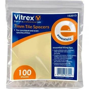 Vitrex VIT102015 102015 Essential Tile Spacers 7mm Pack of 100, Blue