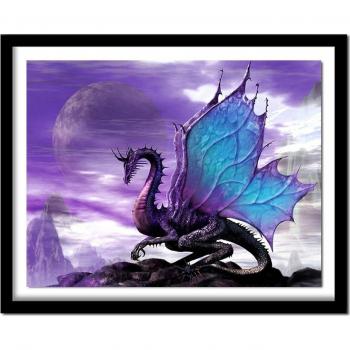Kit artisanal diamant 5D : Animaux dragons (broderie & point de croix) 20×30 cm