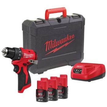 Perceuse sans fil Milwaukee M12 12V 3 batteries 2.0Ah
