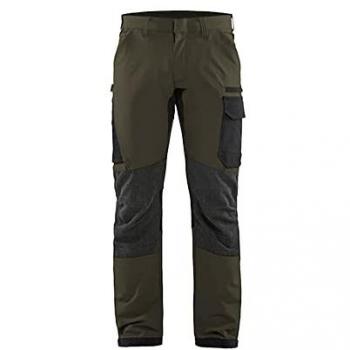 Pantalones Blaklader 4D Stretch Verde Caqui/Negro T.44
