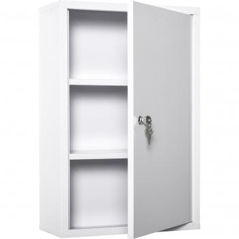 Medizinschrank Kleankin 3 Fächer abschließbar Weiß 40x18x60cm