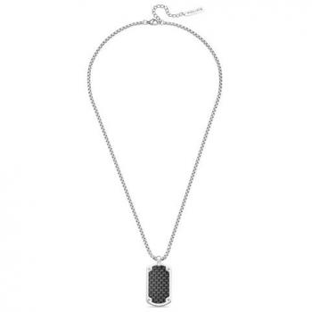Collana Police U‑Turn Silver/Black Unità Unica