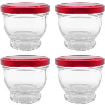 Set Taza Transparente Yogur/Postre
