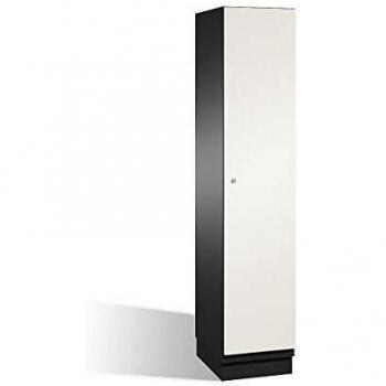 C+P Vestiaire Cambio – 1 compartiment, socle, L 400 × P 525 × H 1980 mm, gris noir/blanc