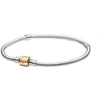 Pandora Moments 14K + Silver Snake Chain Bracelet – Colorless, 23