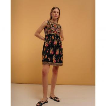 Vestido Corto Niza Sin Mangas Bordado