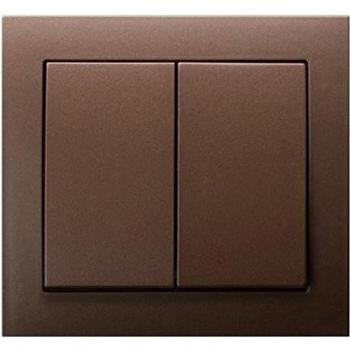 Interrupteur marron double allumage 10A Kier