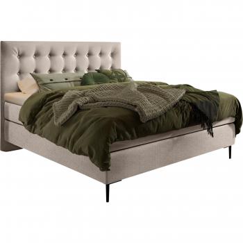 SCHLARAFFIA Boxspringbett mit Metallfuß in schwarz