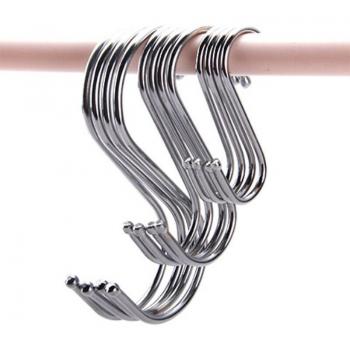 Stainless Steel S Hooks for Wardrobe and Bathroom
