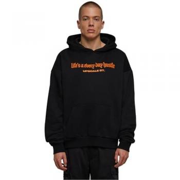 Herren Oversize Kapuzensweatshirt Hustle Ultra Heavy Schwarz M