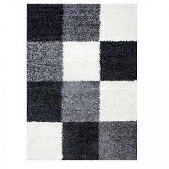 Tapis Confort Poils Longs 60x110 Gris et Noir