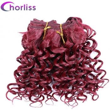 Extensions au crochet crépu bouclé blond foncé, 105 g, 3 pièces